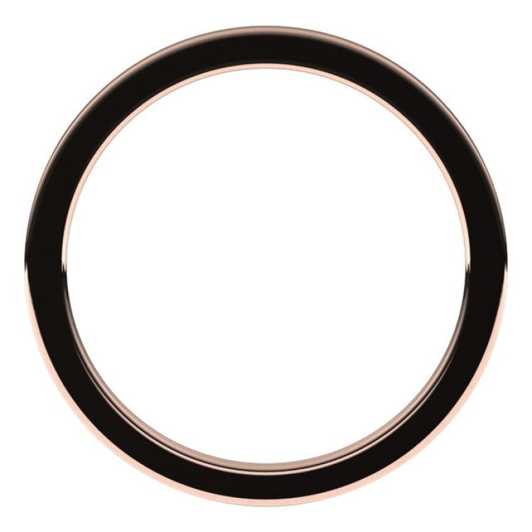 14K Rose Gold 1 mm Comfort-Fit Flat Band Size 8