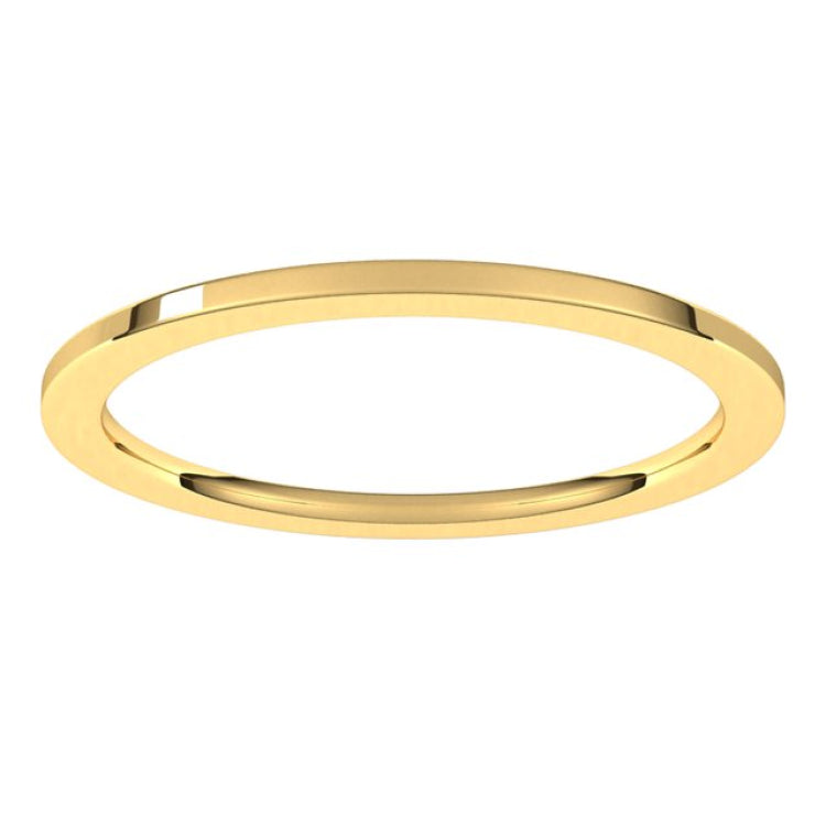 14K Yellow Gold 1 mm Comfort-Fit Flat Band Size 8