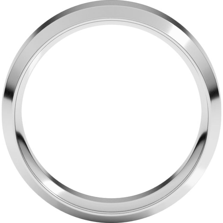 14K White Gold 7 mm Beveled-Edge Comfort-Fit Flat Band Size 8.5