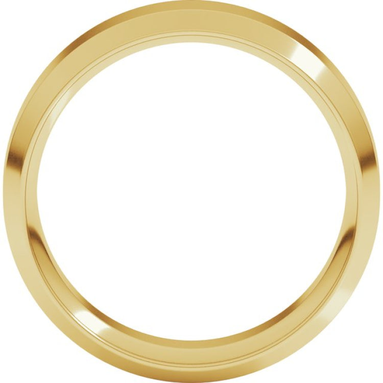 14K Yellow Gold 7 mm Beveled-Edge Comfort-Fit Flat Band Size 9