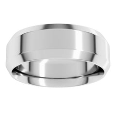 Platinum 7 mm Beveled-Edge Comfort-Fit Flat Band Size 9.5