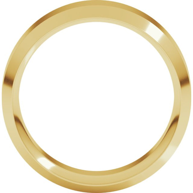 14K Yellow Gold 8 mm Beveled-Edge Comfort-Fit Flat Band Size 10.5