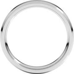10K White Gold 4 mm Beveled-Edge Comfort-Fit Flat Band Size 7.5