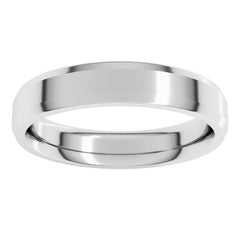 14K White Gold 4 mm Beveled-Edge Comfort-Fit Flat Band Size 8.5