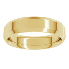 10K Yellow Gold 5 mm Beveled-Edge Comfort-Fit Flat Band Size 9.5