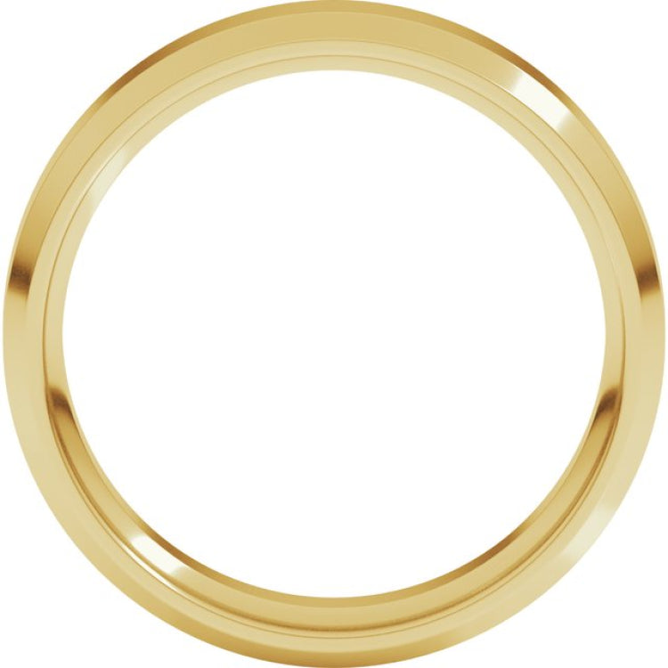 14K Yellow Gold 5 mm Beveled-Edge Comfort-Fit Flat Band Size 10