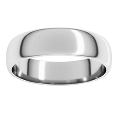 10K White Gold 5 mm Lightweight Half Round Band Size 11