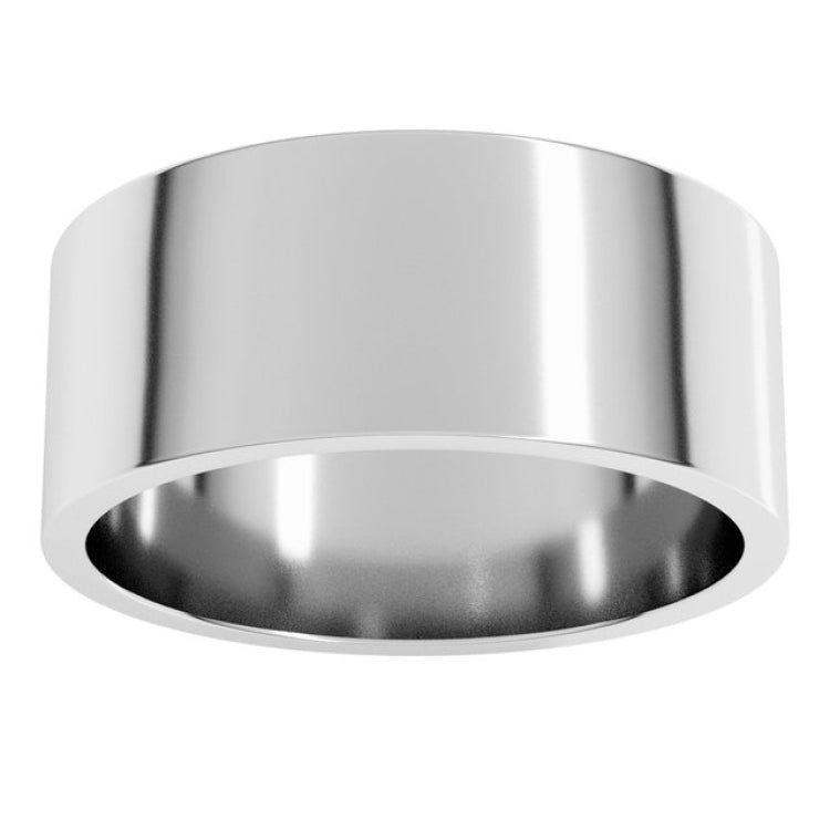 10K White Gold 8 mm Flat Band Size 7