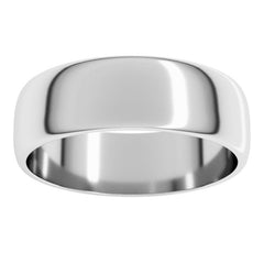 14K White Gold 6 mm Lightweight Half Round Band Size 6