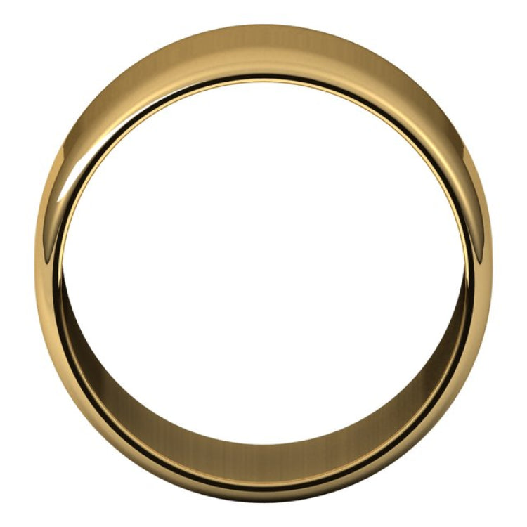 14K Yellow Gold 12 mm Lightweight Half Round Band Size 7.5