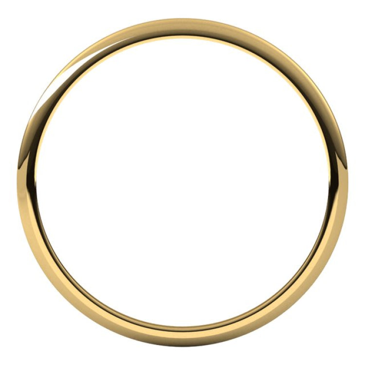 10K Yellow Gold 1 mm Lightweight Half Round Band Size 7