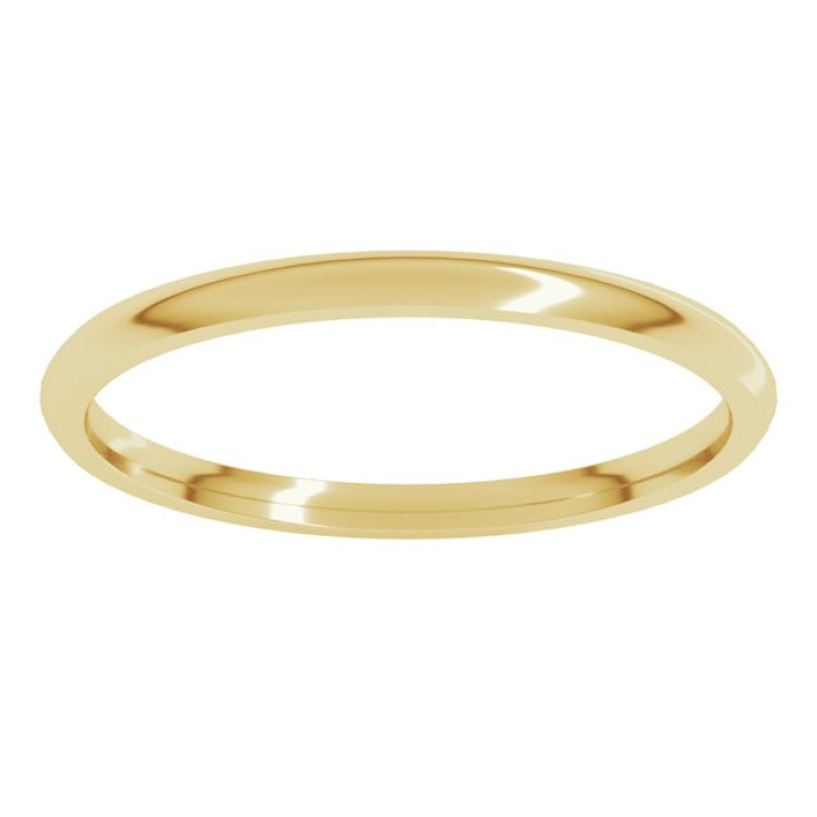 10K Yellow Gold 1.5 mm Lightweight Comfort-Fit Half Round Band Size 4