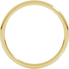 14K Yellow Gold 1 mm Lightweight Comfort-Fit Half Round Band Size 5