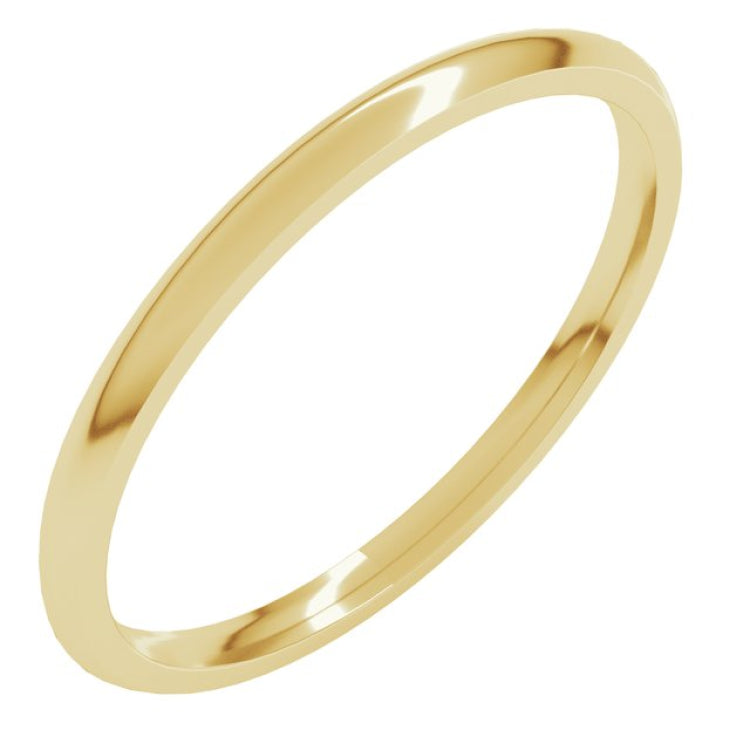 10K Yellow Gold 1.5 mm Lightweight Comfort-Fit Half Round Band Size 7