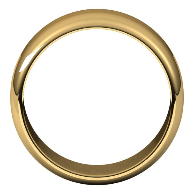 14K Yellow Gold 9 mm Half Round Band Size 9