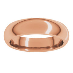 14K Rose Gold 5 mm Comfort-Fit Half Round Band Size 9
