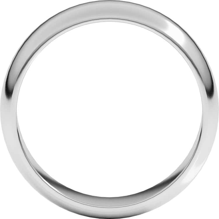 Platinum 6 mm Half Round Band Size 10.5