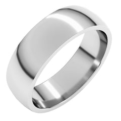 14K White Gold 6 mm Lightweight Comfort-Fit Half Round Band Size 10