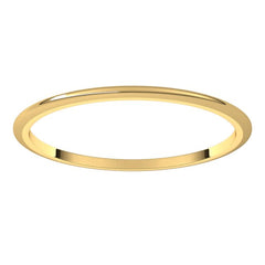 14K Yellow Gold 1 mm Half Round Band Size 3