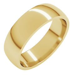 10K Yellow Gold 6 mm Lightweight Comfort-Fit Half Round Band Size 10.5