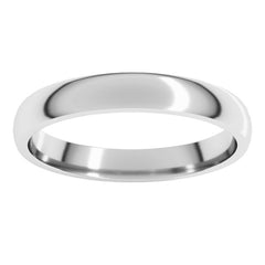 10K White Gold 3 mm Lightweight Comfort-Fit Half Round Band Size 5