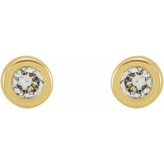 14K Yellow Gold .02 CTW Natural Diamond Micro Bezel-Set Earrings