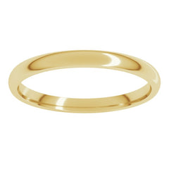 10K Yellow Gold 2 mm Lightweight Comfort-Fit Half Round Band Size 9