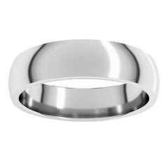 10K White Gold 5 mm Lightweight Comfort-Fit Half Round Band Size 7