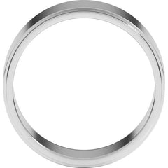 10K White Gold 8 mm Stepped-Edge Flat Band Size 10.5