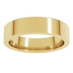14K Yellow Gold 5 mm Comfort-Fit Flat Band Size 4.5