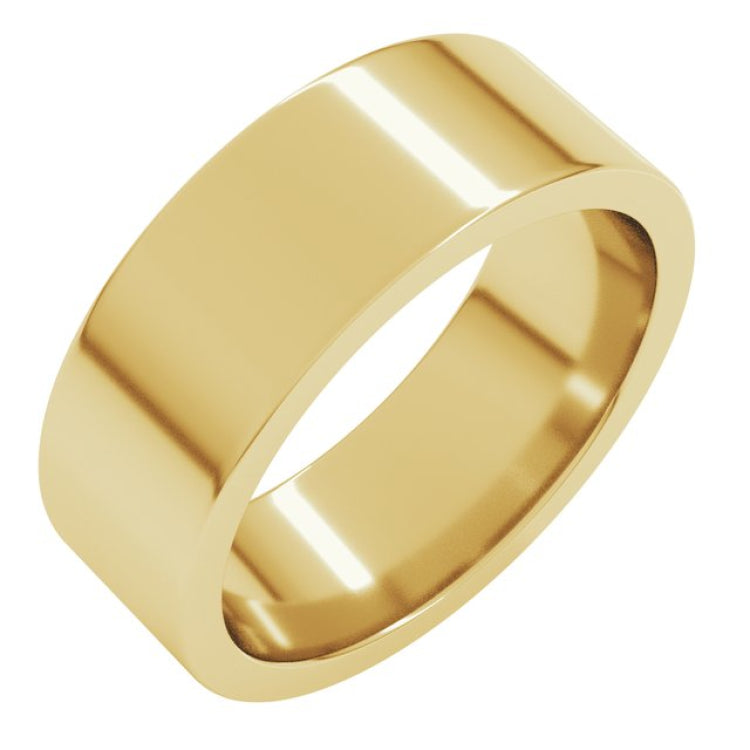 14K Yellow Gold 7 mm Comfort-Fit Flat Band Size 9