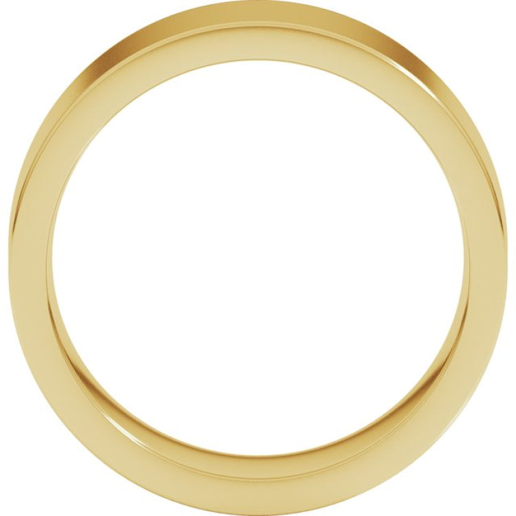 14K Yellow Gold 7 mm Comfort-Fit Flat Band Size 9