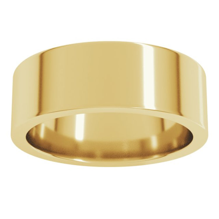 14K Yellow Gold 7 mm Comfort-Fit Flat Band Size 9