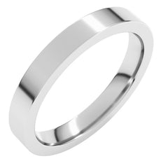 14K White Gold 3 mm Comfort-Fit Flat Band Size 5