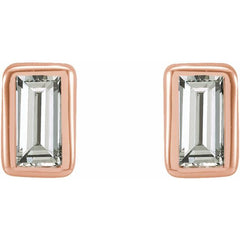 14K Rose Gold .07 CTW Natural Diamond Bezel-Set Earrings