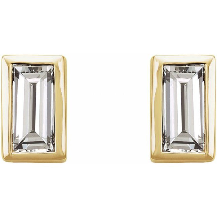 14K Yellow Gold .08 CTW Natural Diamond Bezel-Set Earrings