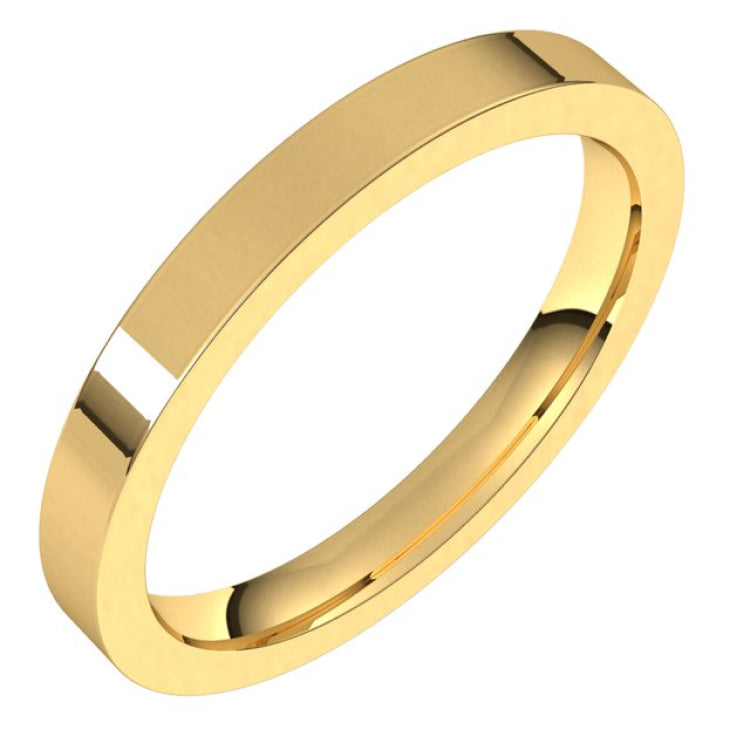 18K Yellow Gold 2.5 mm Comfort-Fit Flat Band Size 5