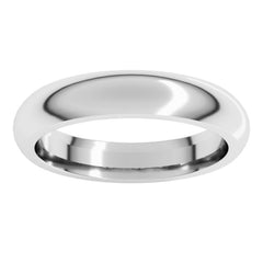 14K White Gold 4 mm Comfort-Fit Half Round Band Size 13