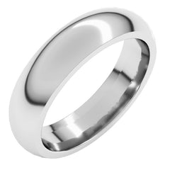 14K White Gold 5 mm Comfort-Fit Half Round Band Size 13