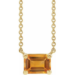 14K Yellow Gold Natural Citrine 18" Necklace