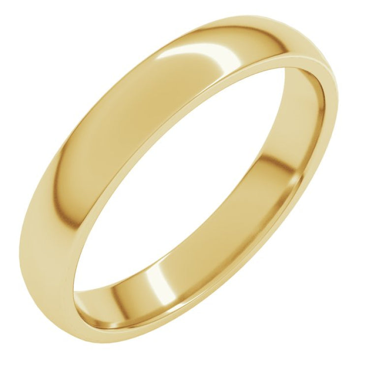 14K Yellow Gold 3.5 mm Lightweight Comfort-Fit Half Round Band Size 7