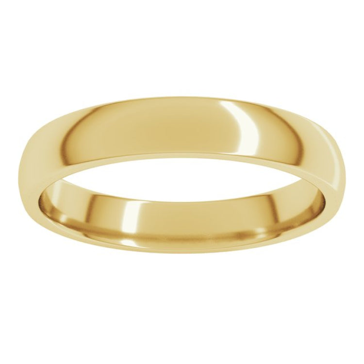 10K Yellow Gold 3.5 mm Lightweight Comfort-Fit Half Round Band Size 7