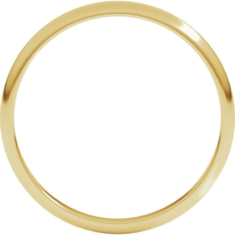 10K Yellow Gold 2 mm Lightweight Half Round Band Size 2