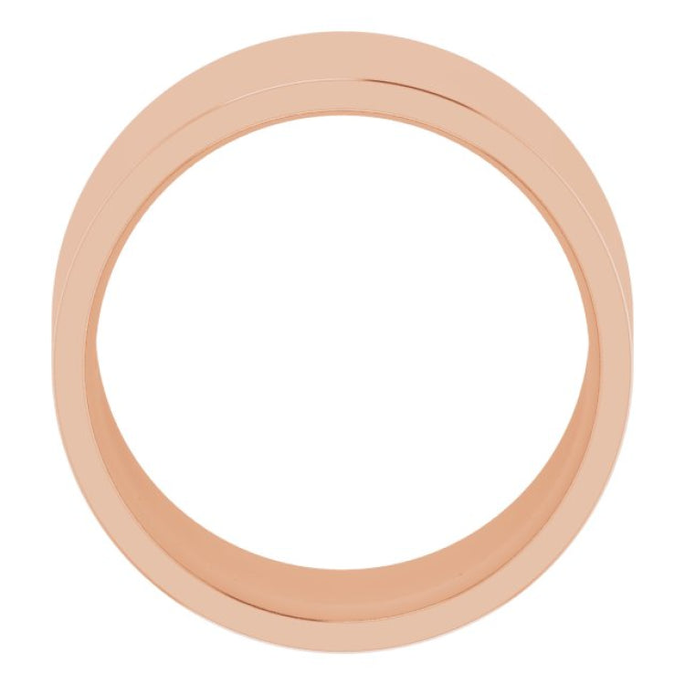 18K Rose Gold 12 mm Lightweight Comfort-Fit Flat Band Size [cv