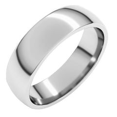 14K White Gold 5.5 mm Lightweight Comfort-Fit Half Round Band Size 10