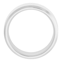 14K White Gold 10 mm Beveled-Edge Comfort-Fit Flat Band Size 11.5