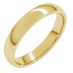 14K Yellow Gold 3.5 mm Lightweight Comfort-Fit Half Round Band Size 7.5