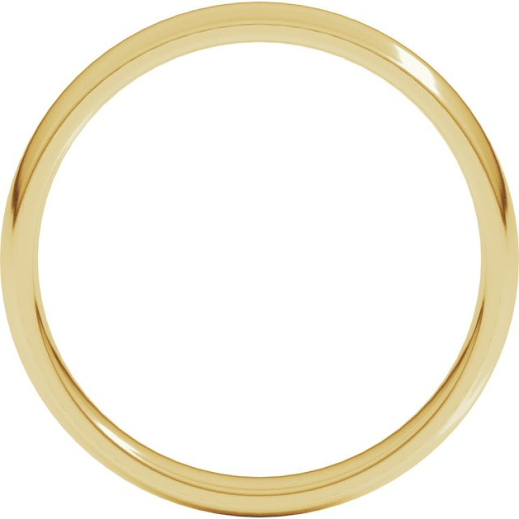 18K Yellow Gold 3.5 mm Lightweight Comfort-Fit Half Round Band Size 8