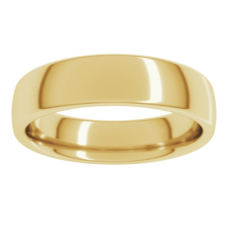 14K Yellow Gold 5 mm Comfort-Fit European-Style Band Size 10