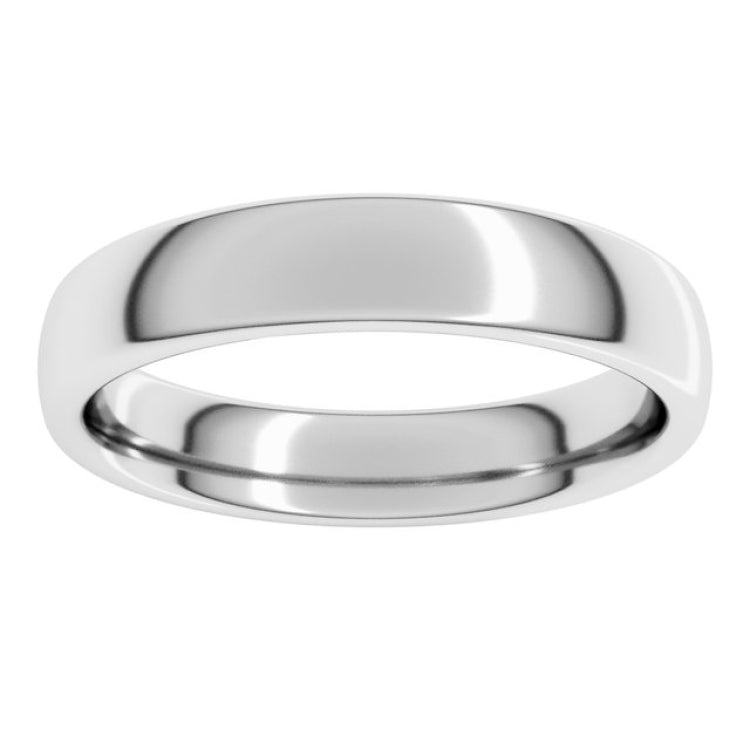 Platinum 4 mm Comfort-Fit European-Style Band Size 10